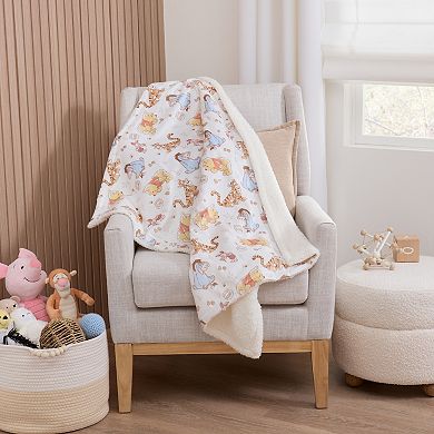 Disney's Winnie the Pooh Velboa Sherpa Baby Blanket