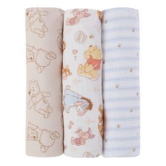 Disney's Winnie The Pooh 3 pk Muslin Swaddle Blankets