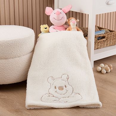 Disney's Winnie the Pooh Embroidered Sherpa Baby Blanket