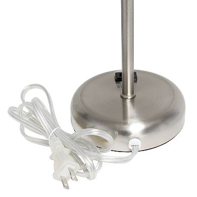 Creekwood Home Oslo 19.5" Contemporary Bedside Power Outlet Base Standard Metal Table Desk Lamp