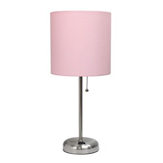 Creekwood Home Oslo 19.5" Contemporary Bedside Power Outlet Base Standard Metal Table Desk Lamp