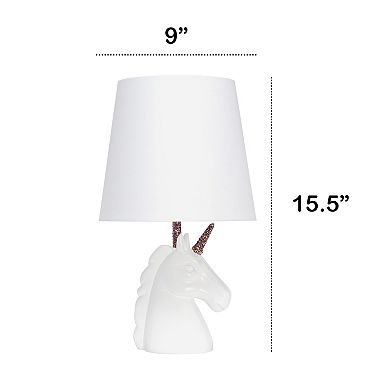 Creekwood Home Whimsilux 15.5" Enchanting Unicorn Dreams Table Lamp