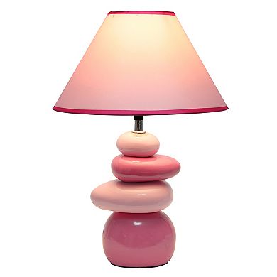 Creekwood Home Priva Contemporary Ceramic Stacking Stones Table Desk Lamp