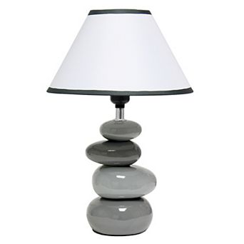Creekwood Home Priva Contemporary Ceramic Stacking Stones Table Desk Lamp