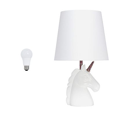 Creekwood Home Whimsilux 15.5" Enchanting Unicorn Dreams Table Lamp