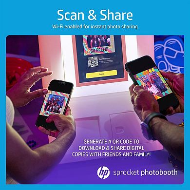 HP Sprocket Photobooth 3x4 Photo Printer Bundle with Zink Paper (100 Sheets) & Carrying Case