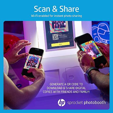 HP Sprocket Photobooth 3x4" Photo Printer (White) Bundle w/3.5 x 4.25” Zink Photo Paper (500 Sheets)