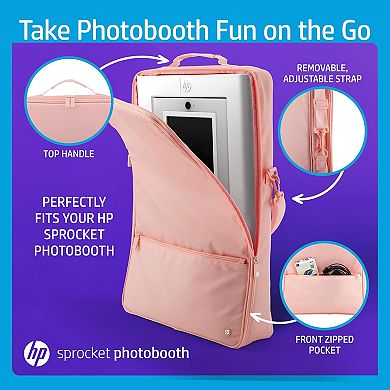 HP Sprocket Photobooth 3x4" Photo Printer (Pink) Bundle w/Zink Paper, Case, Screen Protector & More!