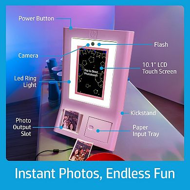 HP Sprocket Photobooth 3x4" Photo Printer (Pink) Bundle w/Zink Paper, Case, Screen Protector & More!