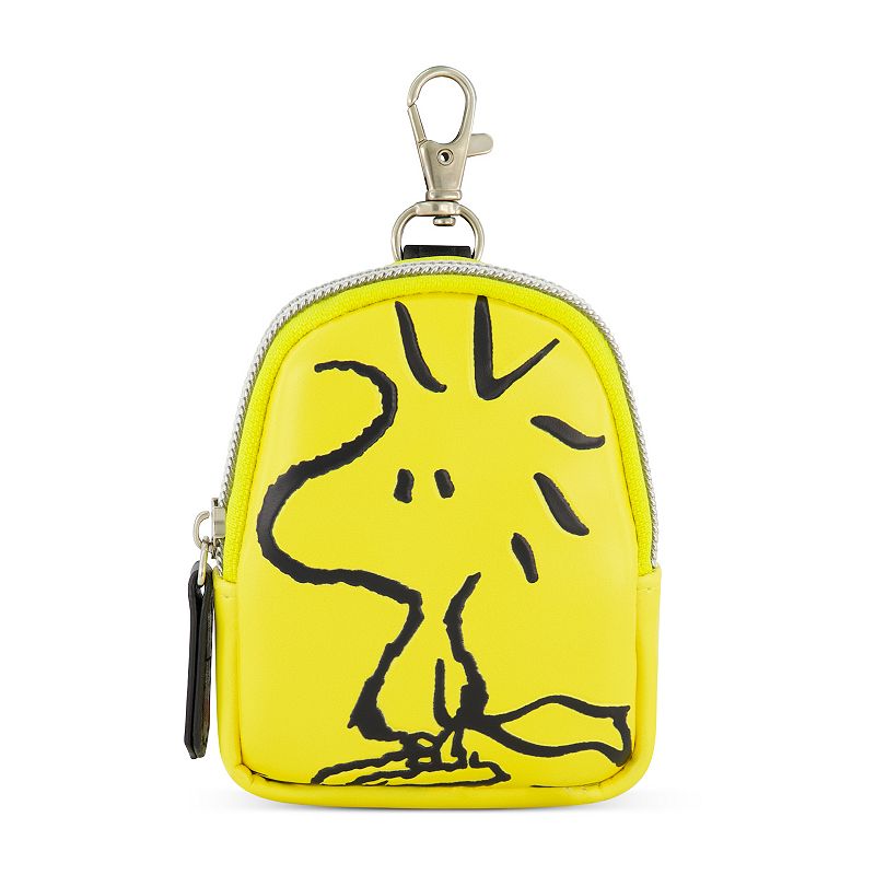 Peanuts Woodstock Full Pose Coin Purse with Keychain Clip, Yellow