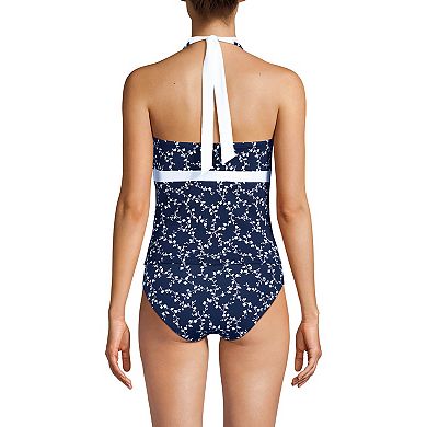 Petite Lands' End V-Neck Halter Swim Top