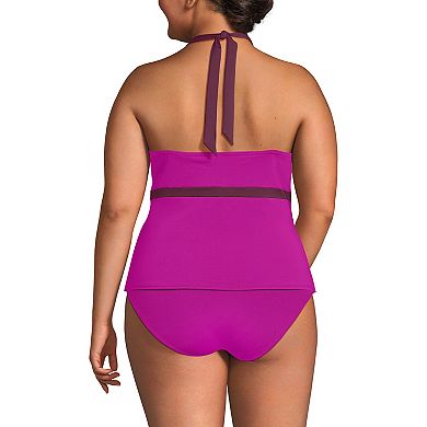 Plus Size Lands' End V-Neck Halter Swim Top