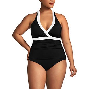 Plus Size Lands' End V-Neck Halter Swim Top