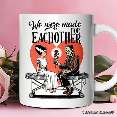 Vintage Frankenstein and Bride Mug for Couple, We were Made for Each Other