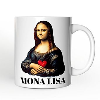 Valentine Style Mona Lisa Mug, Leonardo da Vinci Vintage Art Lover Gift