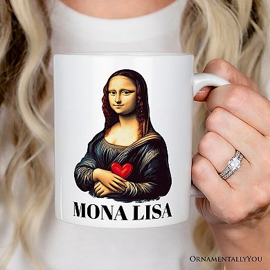 Valentine Style Mona Lisa Mug, Leonardo da Vinci Vintage Art Lover Gift