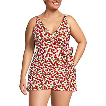 Plus Size Lands' End Side Tie Mini Swim Dress