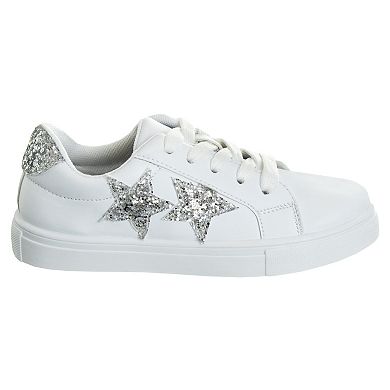 Kensie Girl Lace-Up Glittery Stars Little Kid Girls' Sneakers