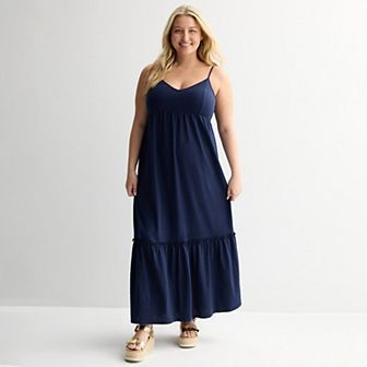 Juniors' Plus Size SO® Easy Tier Knit Maxi Dress