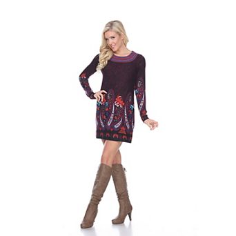 Women's Embroidered Sweater Dress