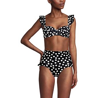 Women's Lands' End D-Cup Balconnette Underwire Bikini Swim Top