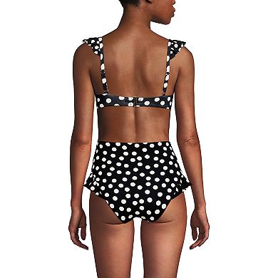 Women's Lands' End D-Cup Balconnette Underwire Bikini Swim Top