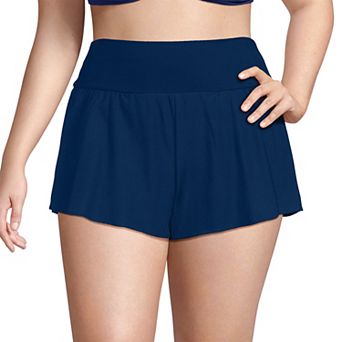 Plus Size Lands' End Pinchless Flutter Swim Shorts with Panty
