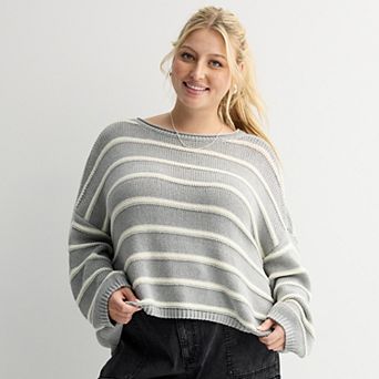 Juniors' Plus Size SO® Textured Boatneck Sweater