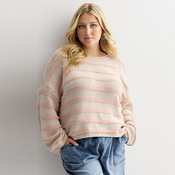 Juniors' Plus Size SO® Textured Boatneck Sweater