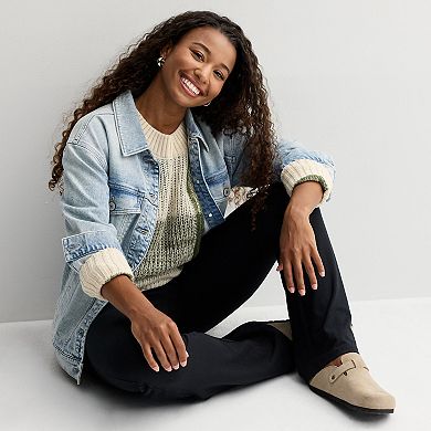 Juniors' SO Boucle Crewneck Sweater