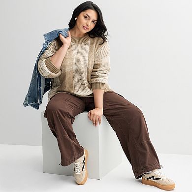 Juniors' Plus Size SO® Boucle Crewneck Sweater