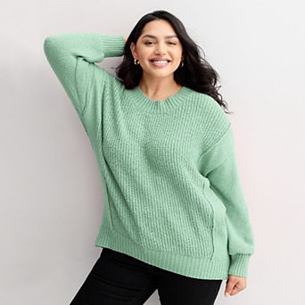 Juniors' Plus Size SO® Boucle Crewneck Sweater
