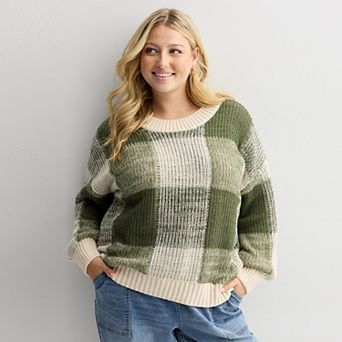 Juniors' Plus Size SO® Boucle Crewneck Sweater