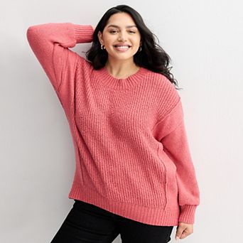 Juniors' Plus Size SO® Boucle Crewneck Sweater