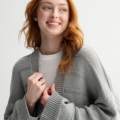 Juniors' SO® Textured Cardi Sweater