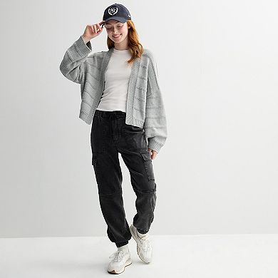 Juniors' SO® Textured Cardi Sweater
