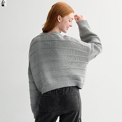Juniors' SO® Textured Cardi Sweater