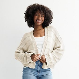 Juniors' SO® Textured Cardi Sweater