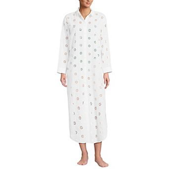 Women's Lands' End Eyelet Button Down Maxi Cover-up Dress