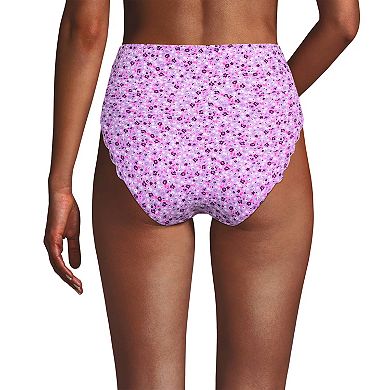 Women's Lands' End Tugless Scallop High Waisted Swim Bottoms