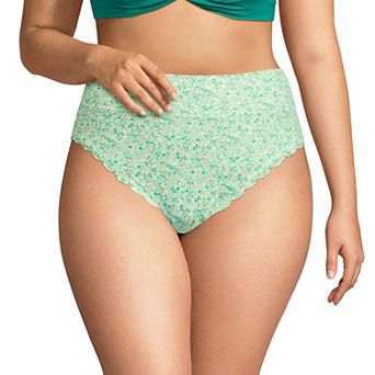 Plus Size Lands' End Scallop High Waisted Swim Bottoms