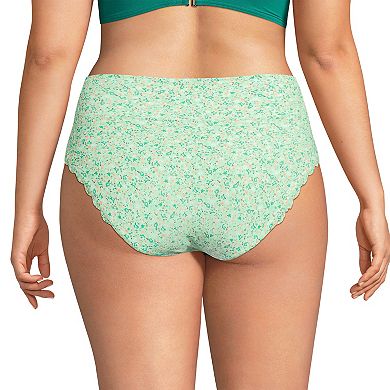 Plus Size Lands' End Scallop High Waisted Swim Bottoms