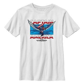 Boys 8-20 Marvel Captain America Brave New World Sam Wilson New Captain Graphic Tee