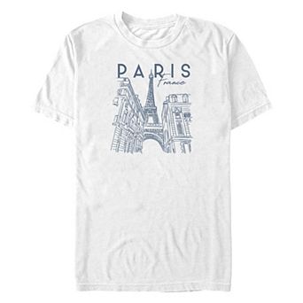Big & Tall Paris, France City Sketch Graphic Tee