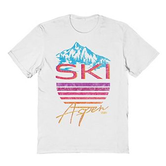 Men's Ski Aspen White Graphic Tee