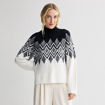 Women's Nine West Midweight Mockneck Pullover Sweater