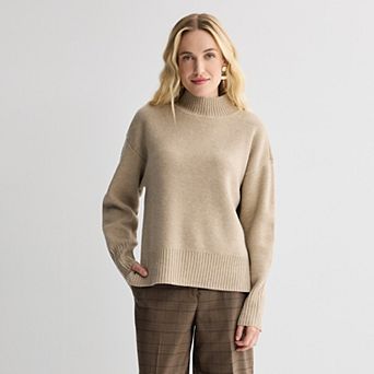 Women's Nine West Midweight Mockneck Pullover Sweater