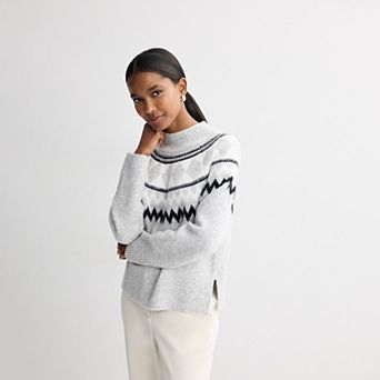 Women's Nine West Midweight Mockneck Pullover Sweater