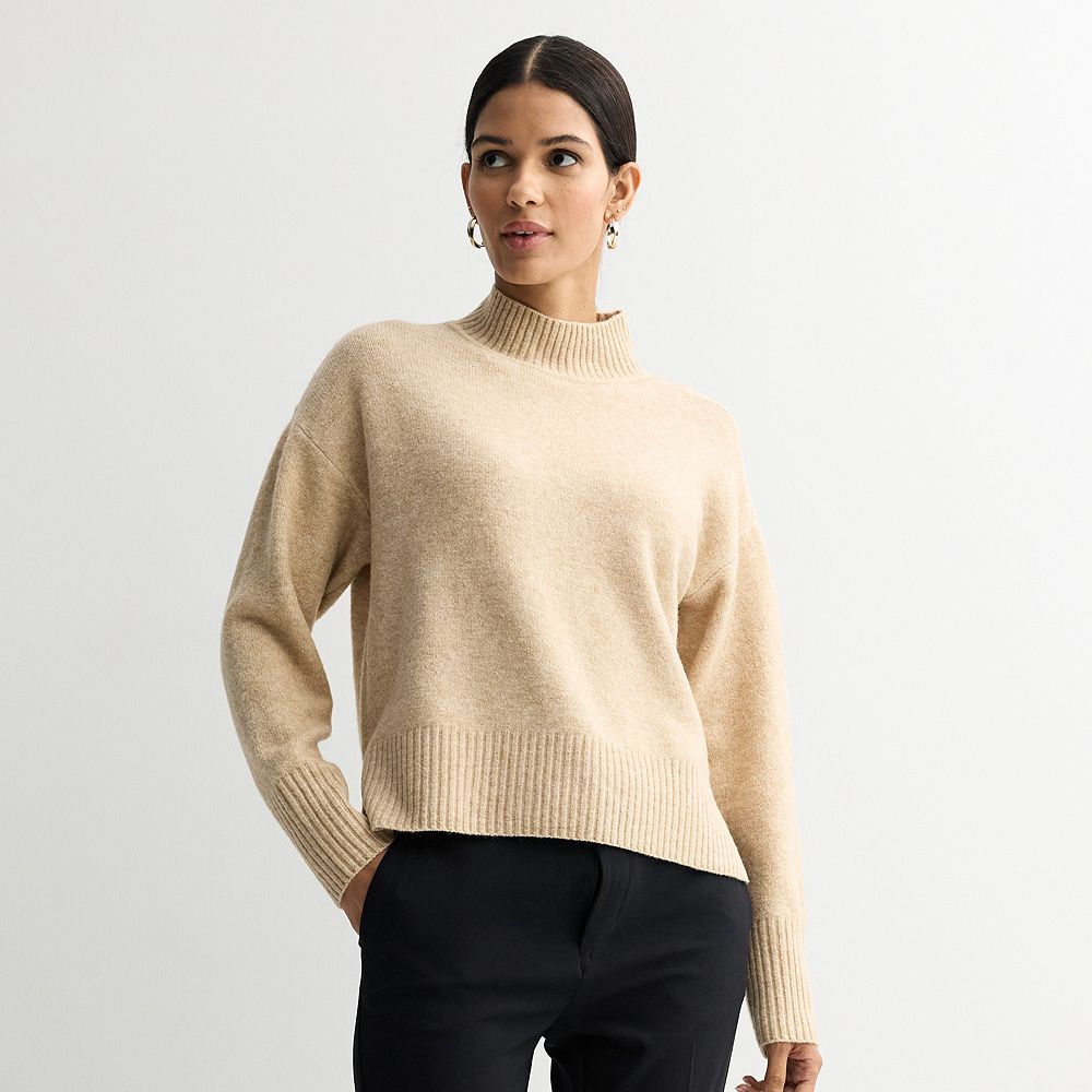 Women's Nine West Midweight Mockneck Pullover Sweater
