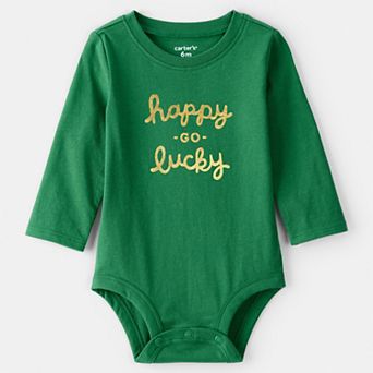 Baby Carter's "Happy Go Lucky" Long Sleeve Graphic Bodysuit